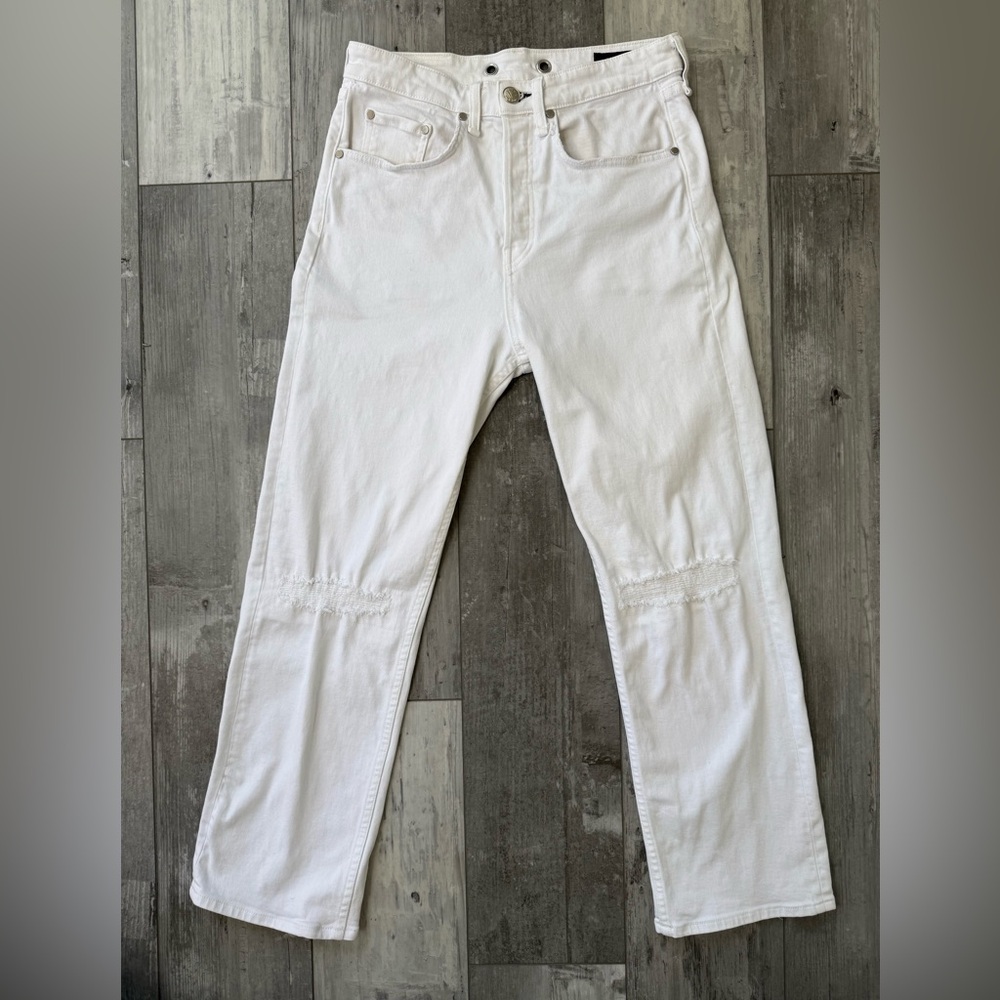 Women’s rag & bone Maya High Rise Ankle Straight Jeans White Size 27